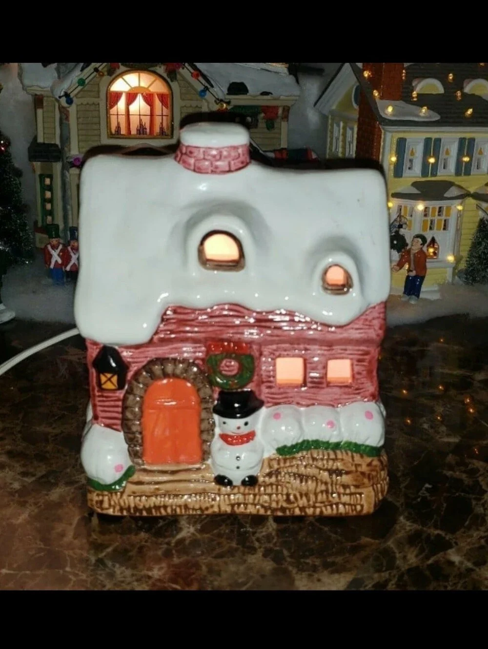Vintage UCGC Japan Pink Cabin Christmas Village Piece